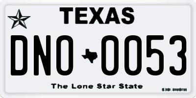 TX license plate DNO0053