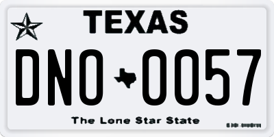 TX license plate DNO0057