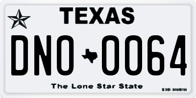 TX license plate DNO0064