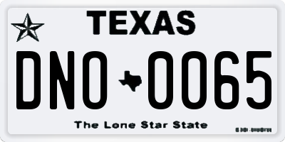 TX license plate DNO0065