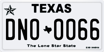 TX license plate DNO0066