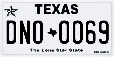 TX license plate DNO0069