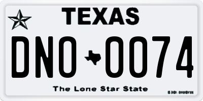TX license plate DNO0074