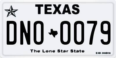 TX license plate DNO0079