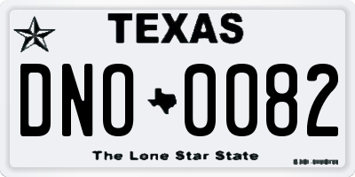 TX license plate DNO0082