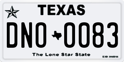 TX license plate DNO0083