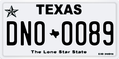 TX license plate DNO0089