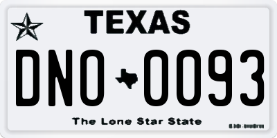 TX license plate DNO0093