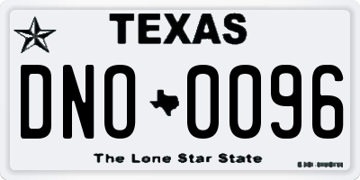 TX license plate DNO0096