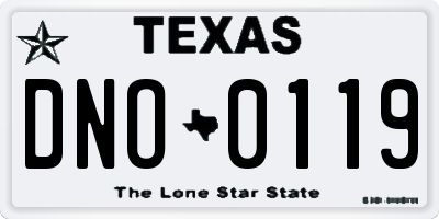 TX license plate DNO0119