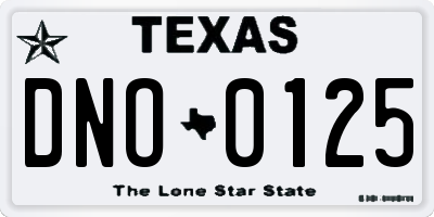 TX license plate DNO0125