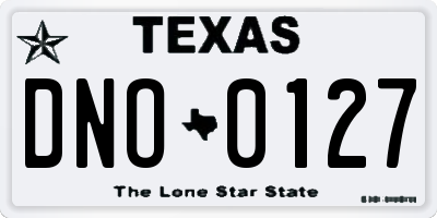 TX license plate DNO0127