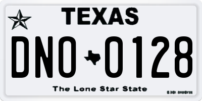 TX license plate DNO0128