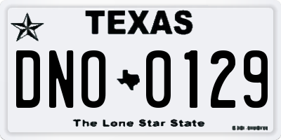 TX license plate DNO0129