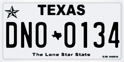 TX license plate DNO0134
