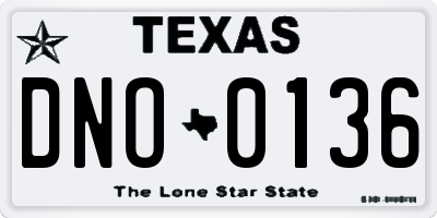 TX license plate DNO0136