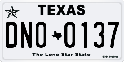 TX license plate DNO0137