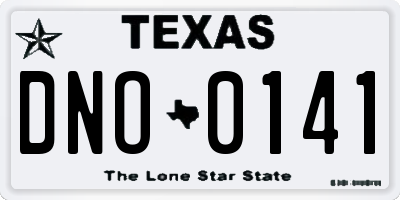 TX license plate DNO0141