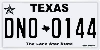 TX license plate DNO0144