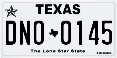 TX license plate DNO0145