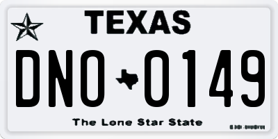 TX license plate DNO0149