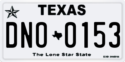 TX license plate DNO0153