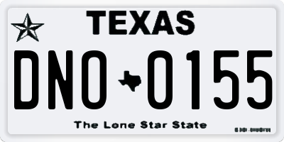 TX license plate DNO0155