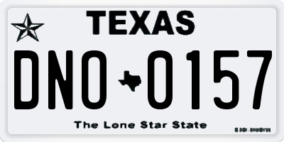 TX license plate DNO0157