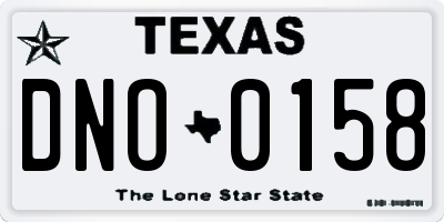 TX license plate DNO0158