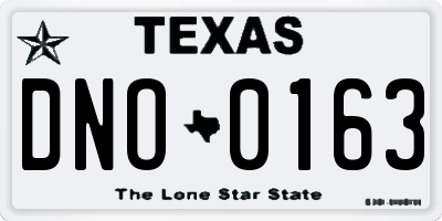 TX license plate DNO0163