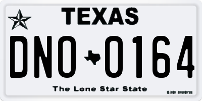 TX license plate DNO0164