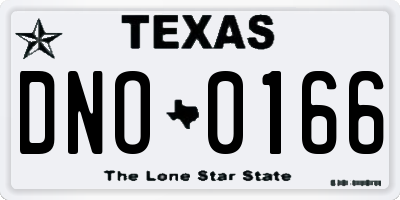 TX license plate DNO0166