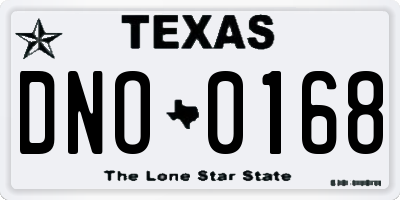 TX license plate DNO0168