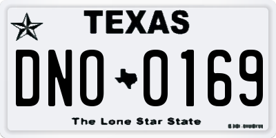 TX license plate DNO0169