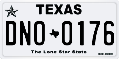 TX license plate DNO0176