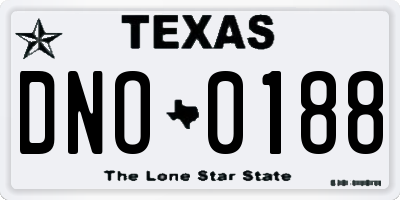 TX license plate DNO0188