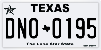 TX license plate DNO0195