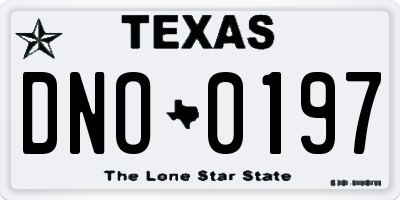 TX license plate DNO0197