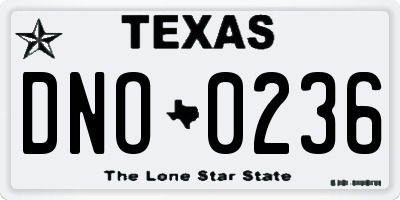 TX license plate DNO0236