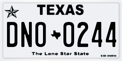 TX license plate DNO0244