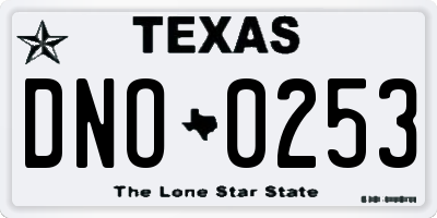 TX license plate DNO0253
