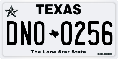 TX license plate DNO0256