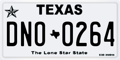 TX license plate DNO0264