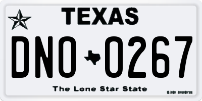 TX license plate DNO0267
