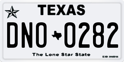 TX license plate DNO0282