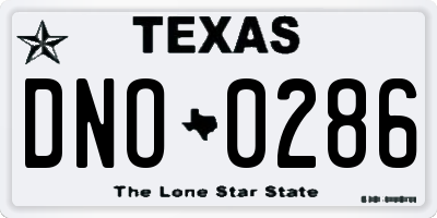 TX license plate DNO0286