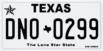 TX license plate DNO0299