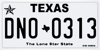 TX license plate DNO0313