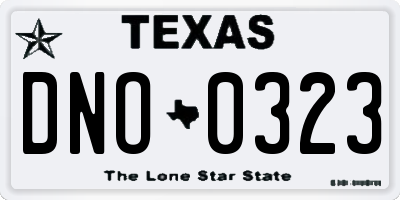 TX license plate DNO0323