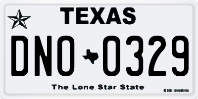 TX license plate DNO0329